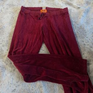 Juicy couture vintage burgundy velour track pants